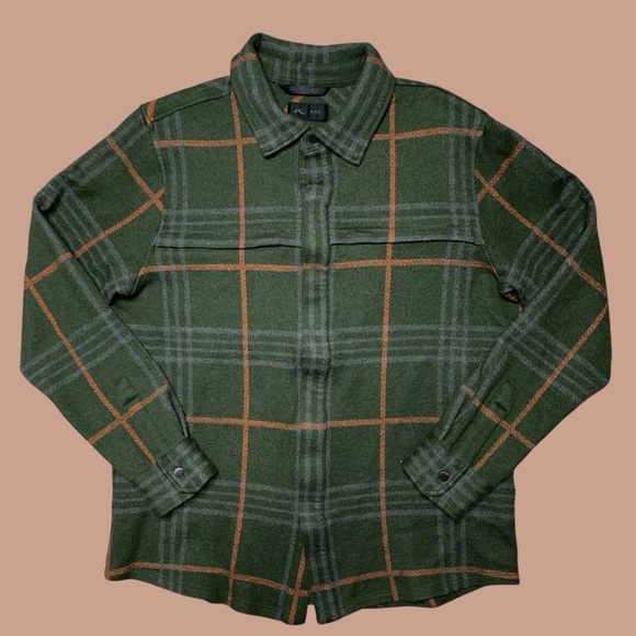 Kjus Mens Green Plaid Flannel Yellowstone Shirt Wool Blend Size L - Picture 1 of 10